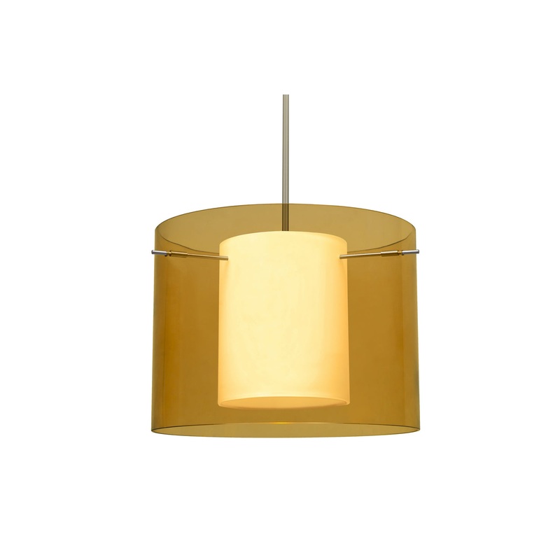 One Light Pendant from the Pahu Collection in Satin Nickel Finish by Besa