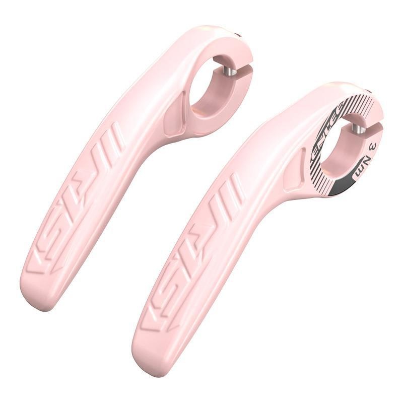 Pink Ultralight Ergonomic Bike Bar Ends – High-Strength Composite Horn Grips (22.2mm)