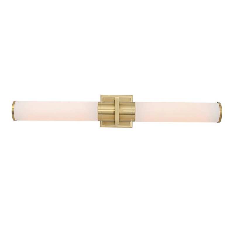 Positano Bathroom Vanity Light – Satin Brass / 29 / White