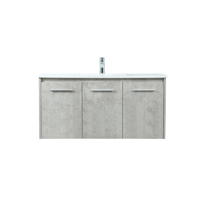 Single Bathroom Vanity from the Penn Collection in Concrete Grey Finish by Elegant Lighting