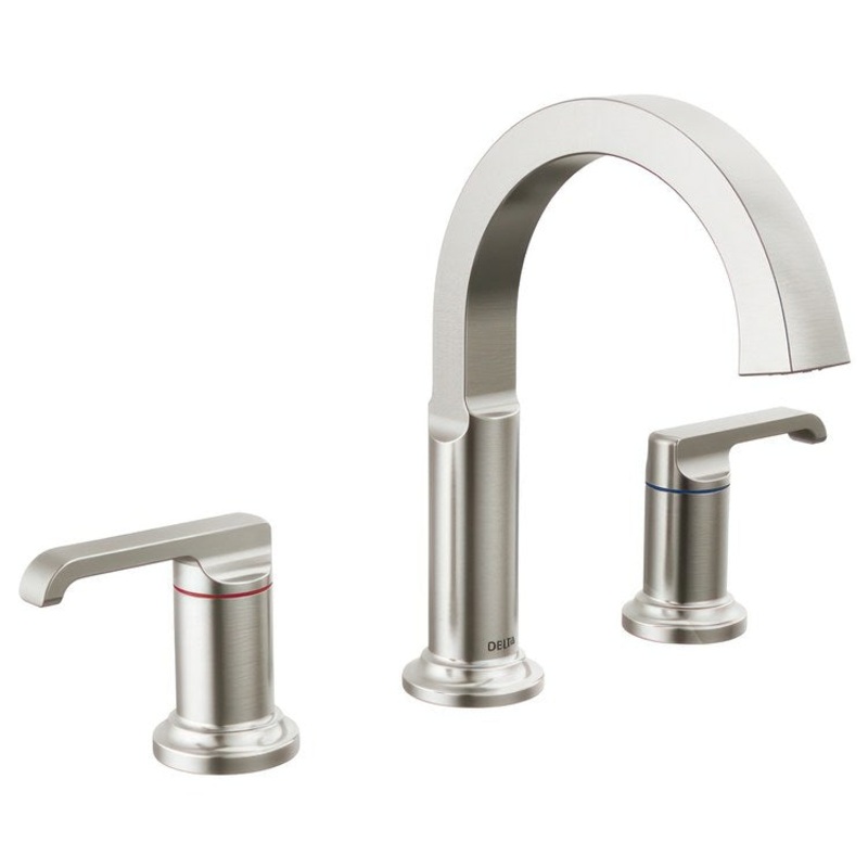 Tetra Two Handle Widespread Bathroom Sink Faucet with Lever Handles and Lumicoat