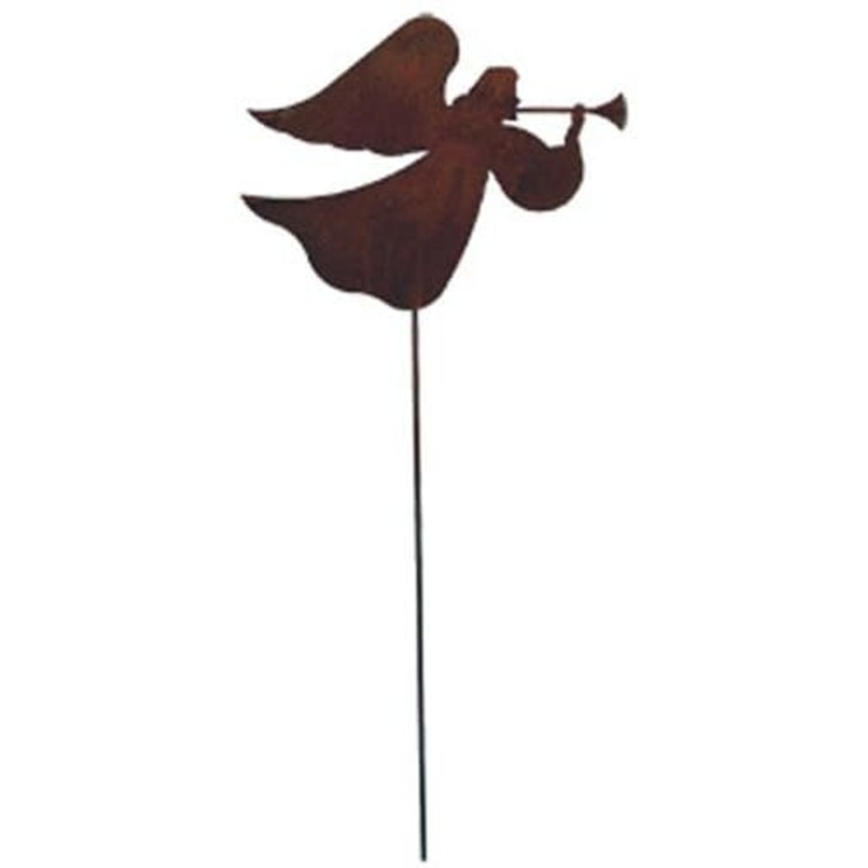 Village Wrought Iron RGS-48 Angel Rusted Garden Stake