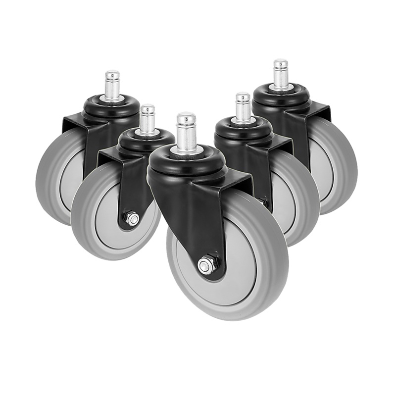 5x Office Chair Caster Wheels Set Heavy Duty & Safe for All Floors w/Universal Fit