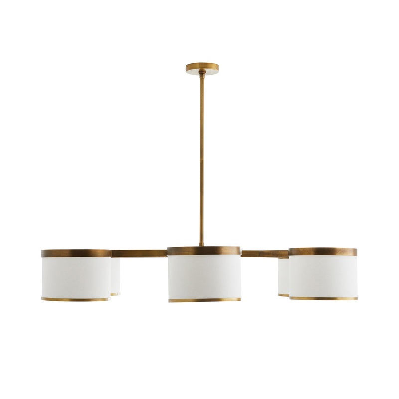 Arteriors 89477 Max Six Light Chandelier Antique Brass