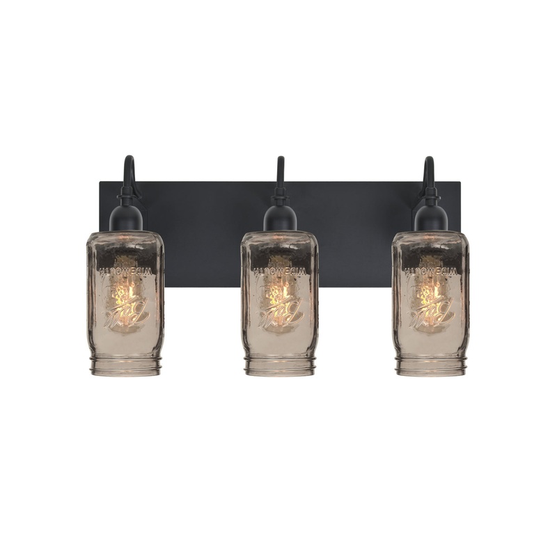 Besa 3WG-MILO4SM-EDIL-BK Milo Three Light Wall Sconce Black