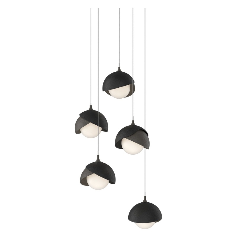 Brooklyn 5-Light Double Shade Pendant Dark Smoke Black