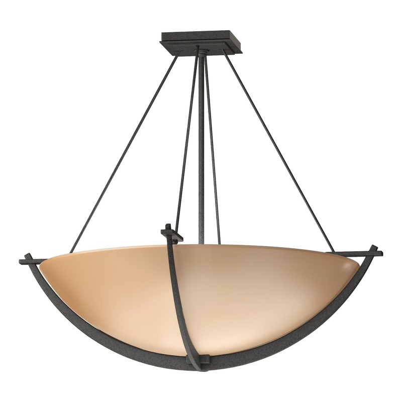 Compass Large Semi-Flush Natural Iron Sand Glass (SS)