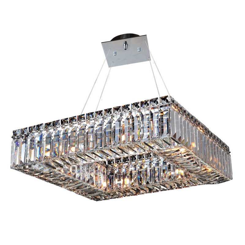 Eight Light Pendant from the Quadro Collection in Chrome Finish by Allegri