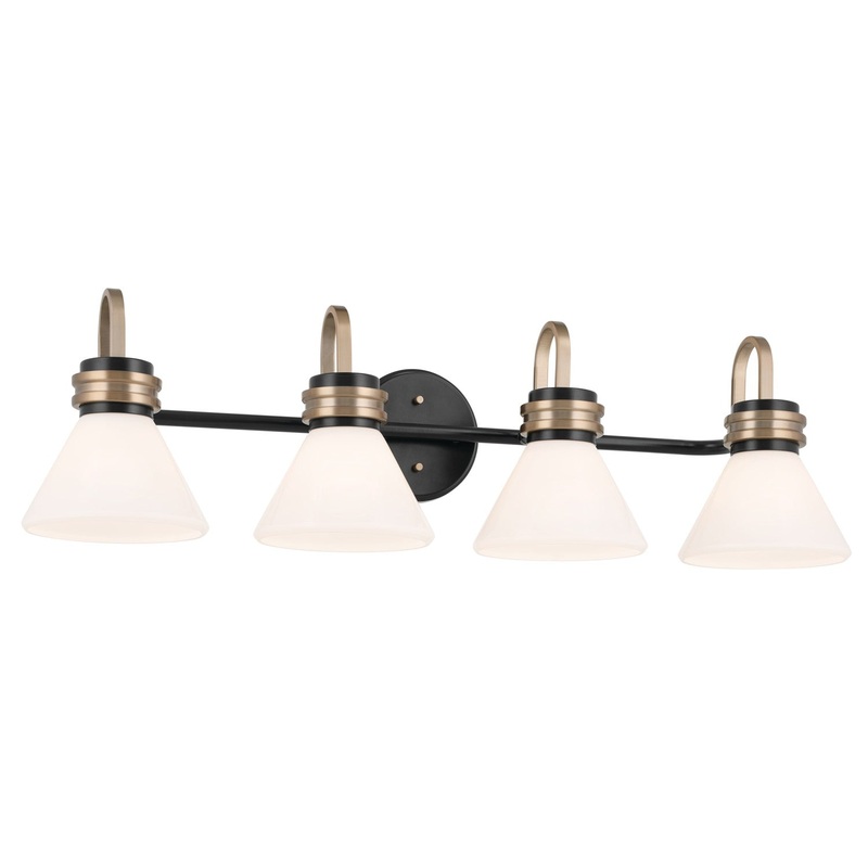 Kichler 55156BK Four Light Bath, Black