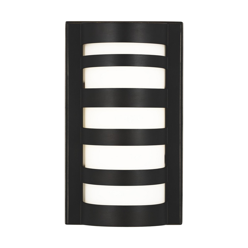 LED Outdoor Wall Lantern from the Rebay Collection in Antique Bronze Finish by Generation Lighting