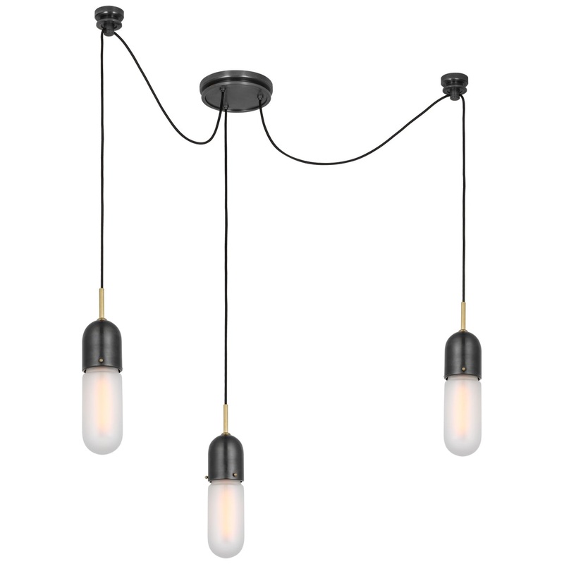 LED Pendant from the Junio Collection in Bronze and Brass Finish by Visual Comfort Signature