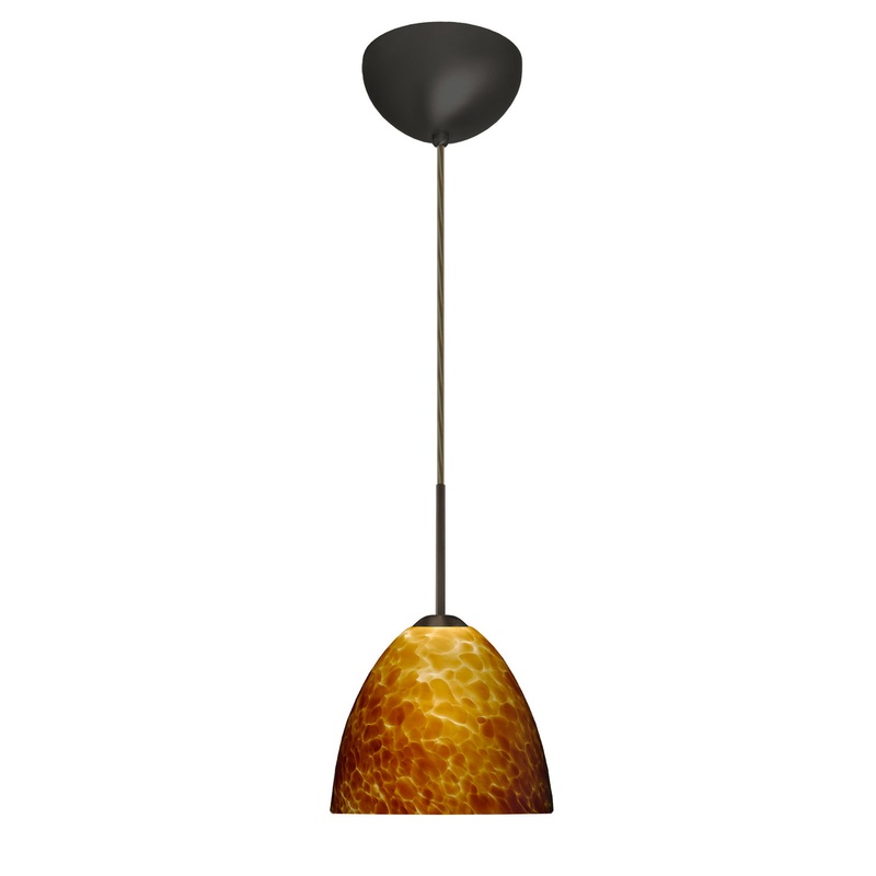 One Light Pendant from the Sasha Collection in Bronze Finish by Besa