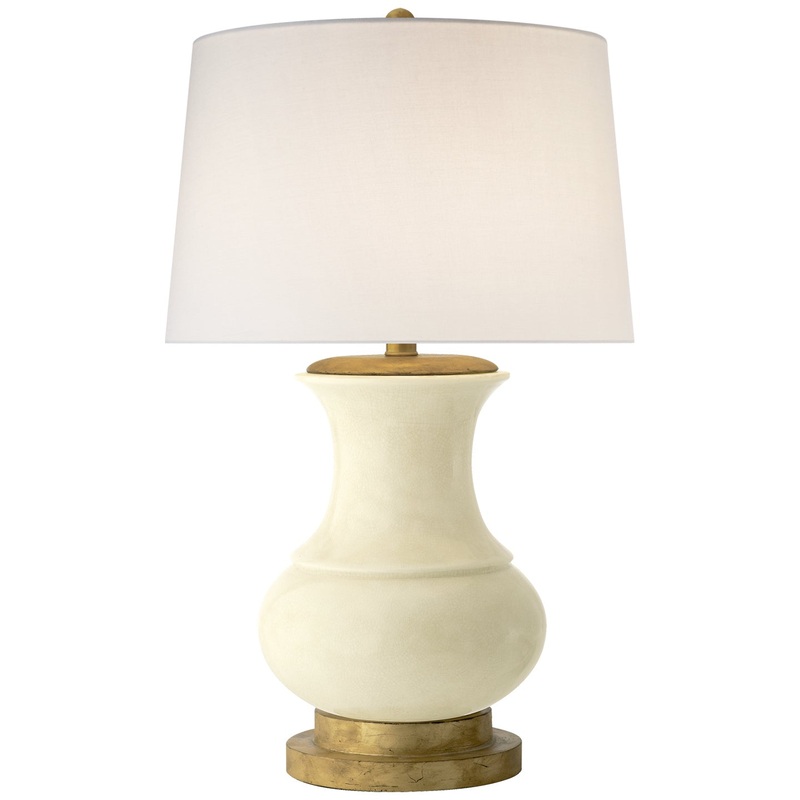 One Light Table Lamp from the Deauville Collection in Tea Stain Crackle Finish by Visual Comfort Signature