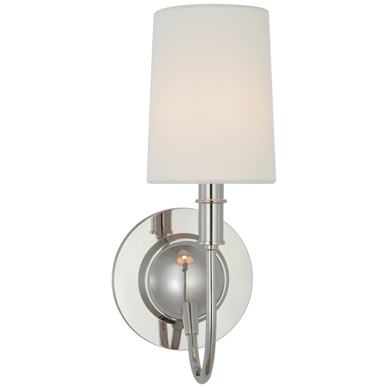 One Light Wall Sconce from the Elkins Collection in Polished Nickel Finish by Visual Comfort Signature