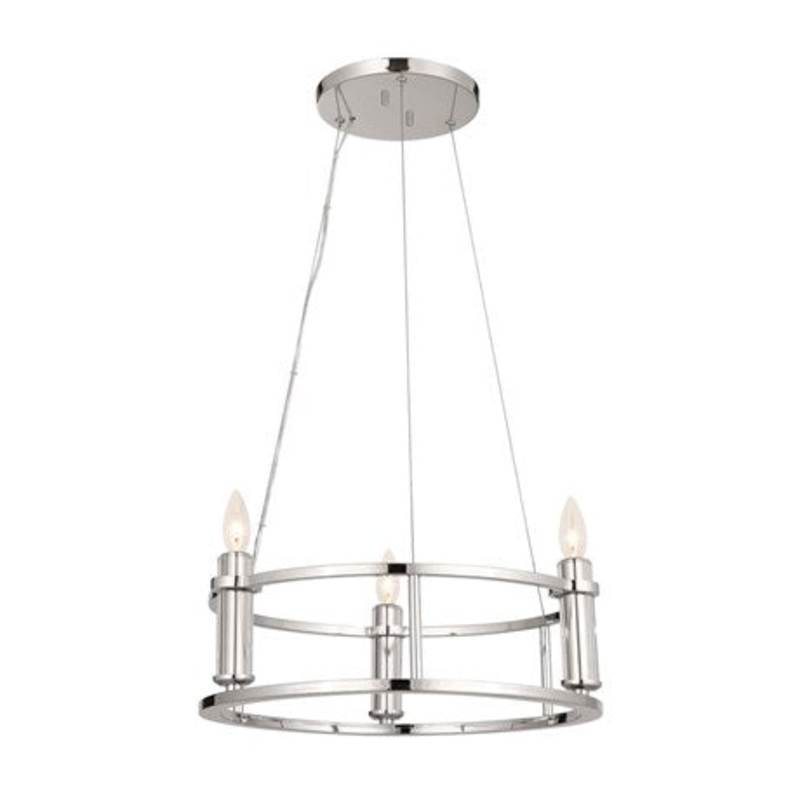 Three Light Mini Chandelier from the Rosalind Collection in Polished Nickel Finish by Kichler