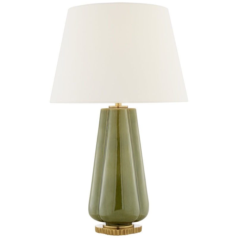 Two Light Table Lamp from the Penelope Collection in Green Porcelain Finish by Visual Comfort Signature