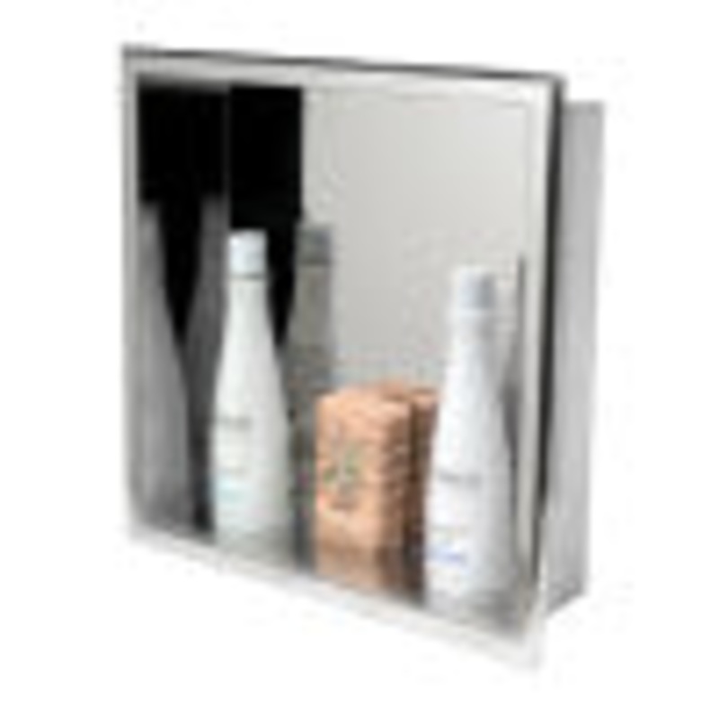 ALFI brand 16 x 16 Polished Stainless Steel Square Single Shelf Bath Shower Niche