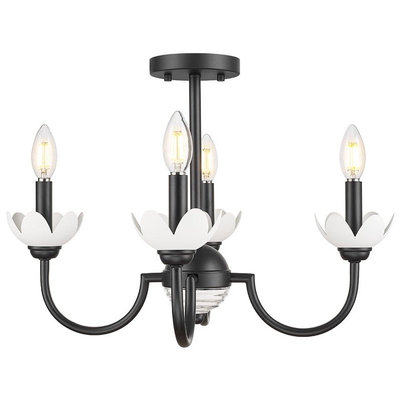Allistair 4-Light Semi Flush Mount Matte Black