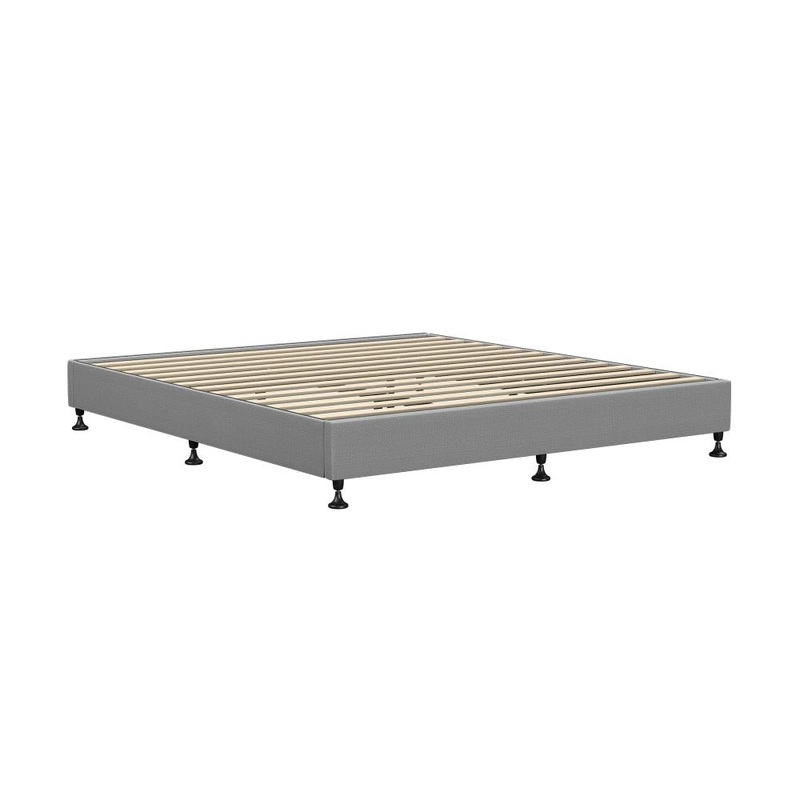 Bed Frame King Size Fabric Grey