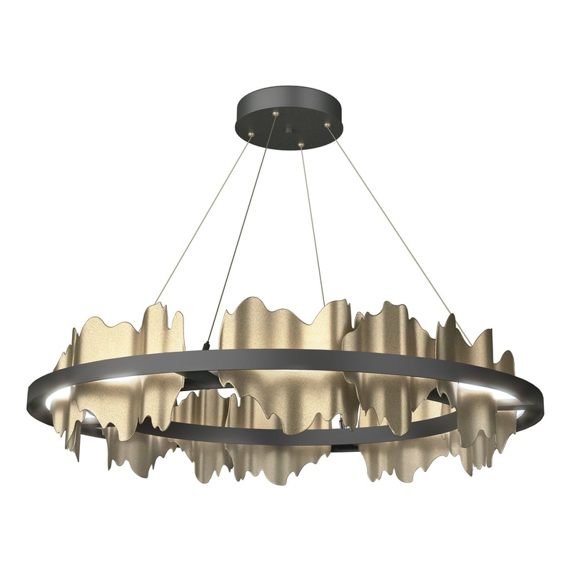 Hildene Circular LED Pendant Black Soft Gold