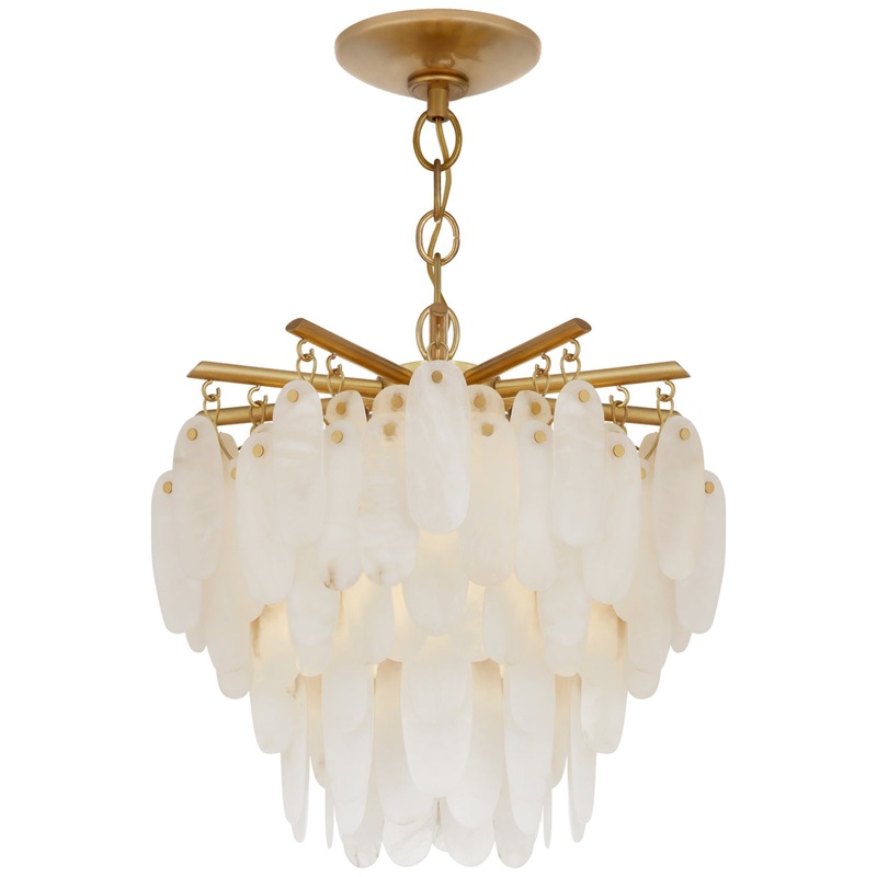LED Semi-Flush Mount from the Cora Collection in Antique-Burnished Brass Finish by Visual Comfort Signature