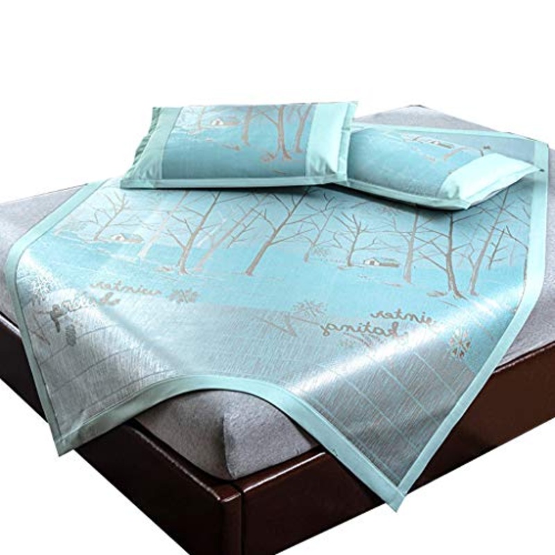 Materassino in Seta di Ghiaccio, 600D Ice Silk e 3D Maglia Traspirante, Rinfrescante e Confortevole Letto Matrimoniale, Lavabile (Color : B, Size : 1.82m)