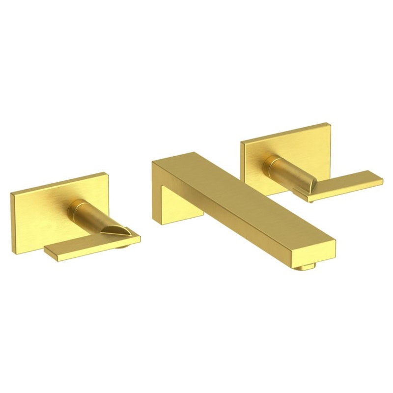Metro Two Handle Wall-Mount Bathroom Faucet – Satin Brass