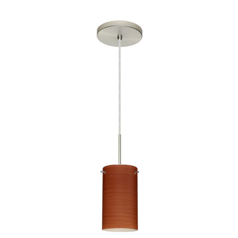 One Light Pendant from the Stilo Collection in Satin Nickel Finish by Besa