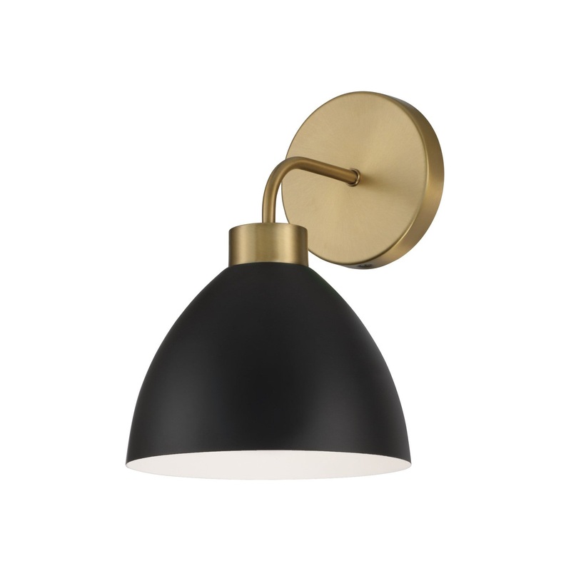 One Light Wall Sconce from the Ross Collection in Aged Brass and Black Finish by Capital Lighting
