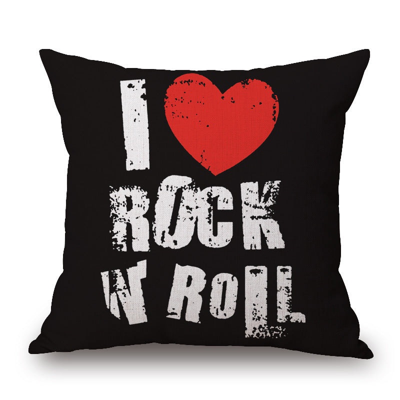 Pop Art Graphic Throw Pillow – Vintage Style Cushion for Home Decor(Black)