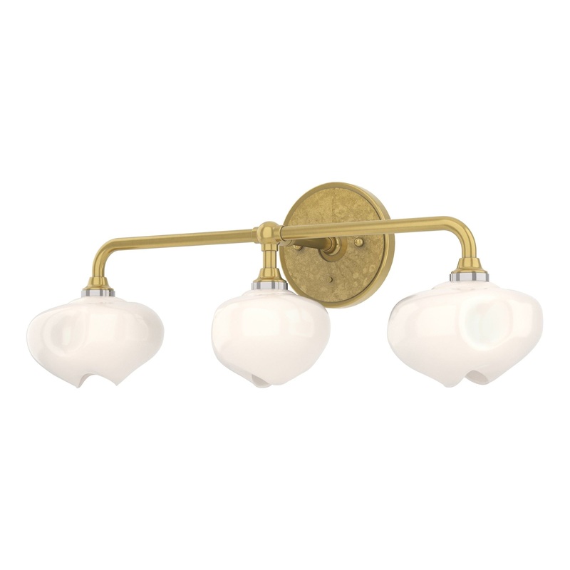 Ume 3-Light Curved Arm Bath Sconce Modern Brass Modern Brass