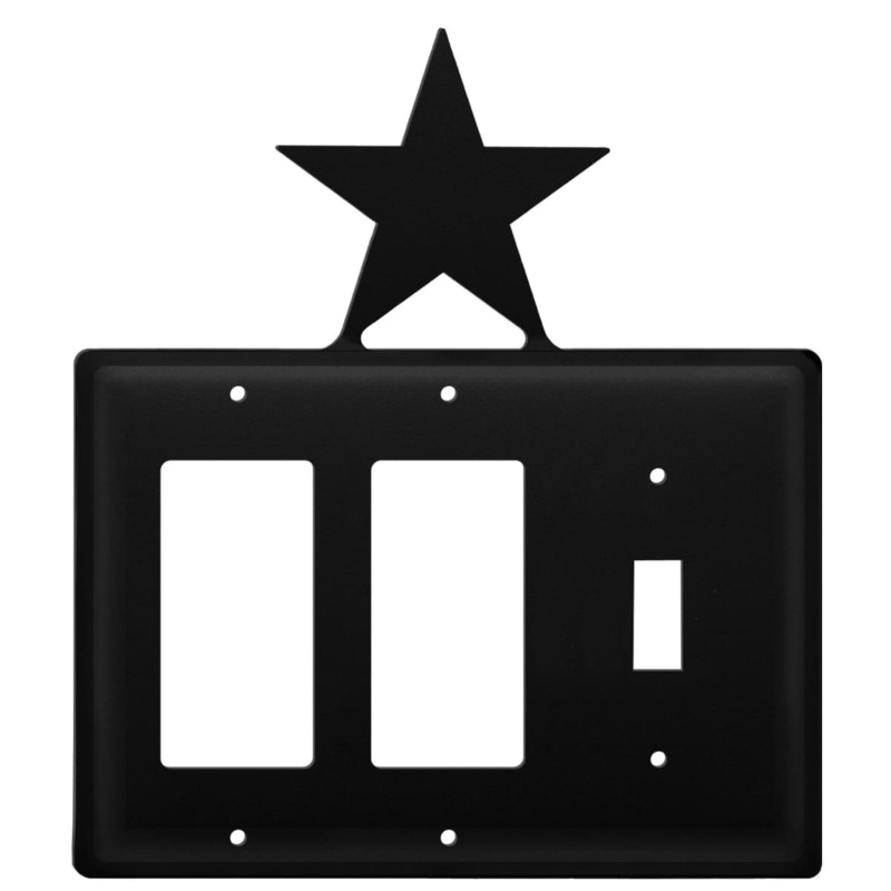 Village Wrought Iron EGGS-45 Triple Star Double GFI and Single Switch Cover CUSTOM Product