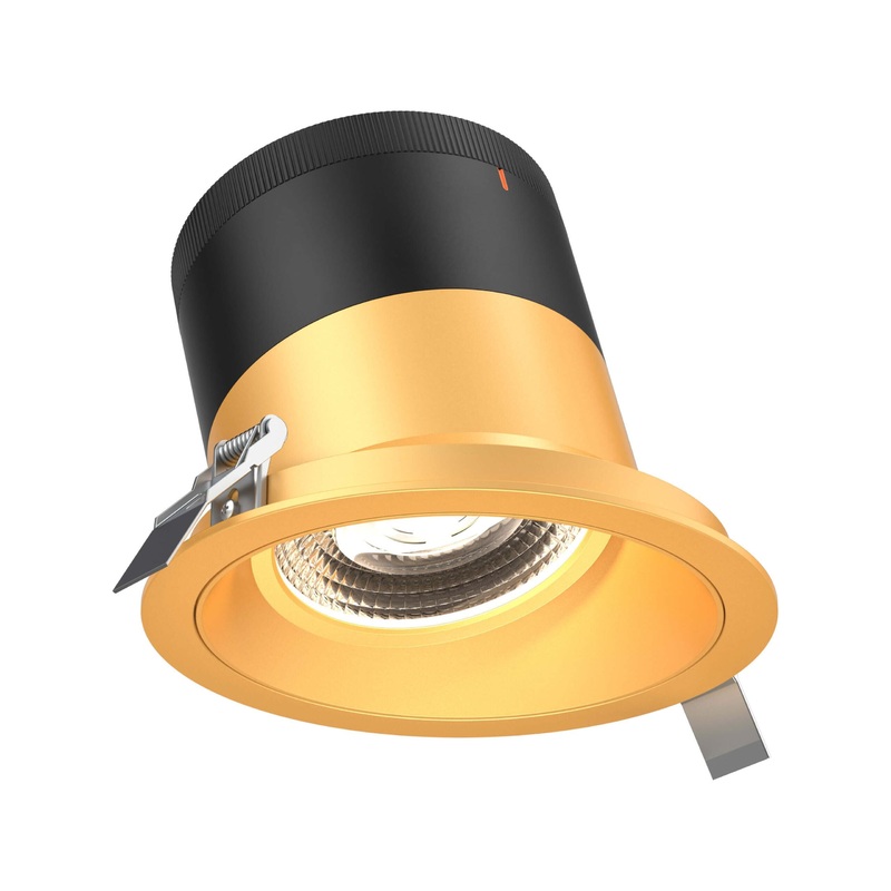 6″ Modular Downlight Gold with Gold Trim 20 Degrees Sloped Ceiling