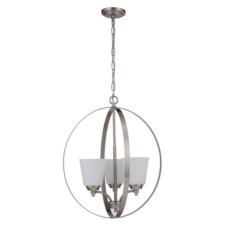 Craftmade 50233-BNK-WG Tyler Three Light Foyer Pendant Brushed Polished Nickel (Discontinued)