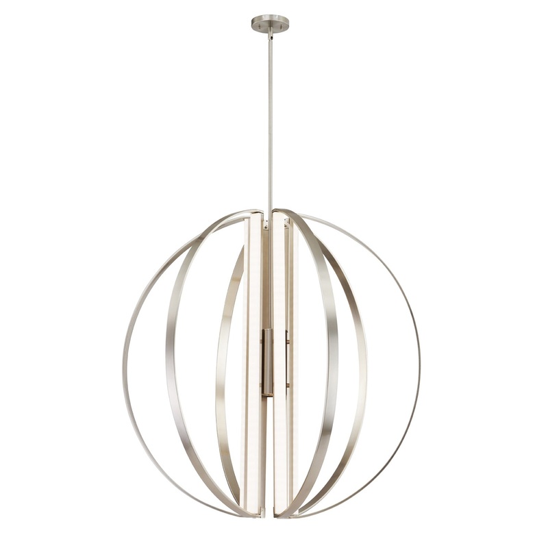 LED Chandelier from the Liv Collection in Brushed Nickel Finish by Justice Designs