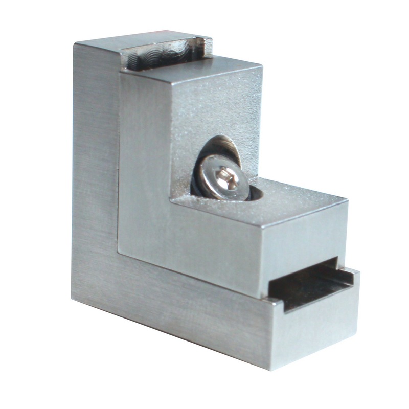 Live ” L”  Rail Connector in Satin Nickel Finish by Besa