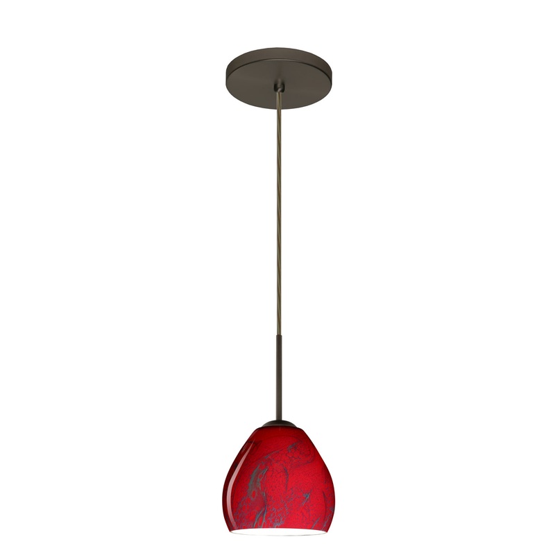 One Light Pendant from the Bolla Collection in Bronze Finish by Besa