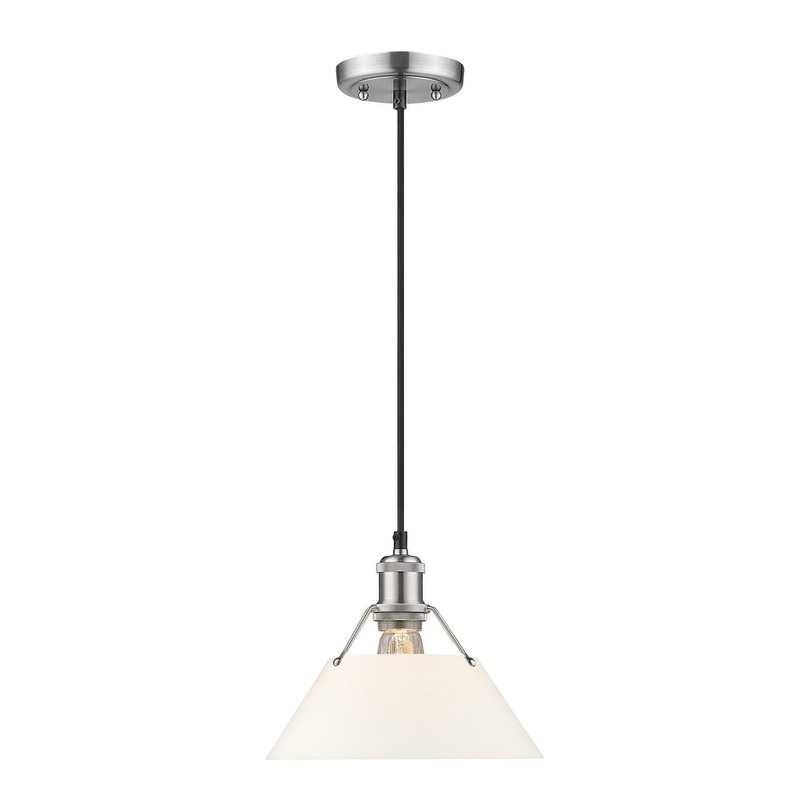 One Light Pendant from the Orwell Collection in Pewter Finish by Golden