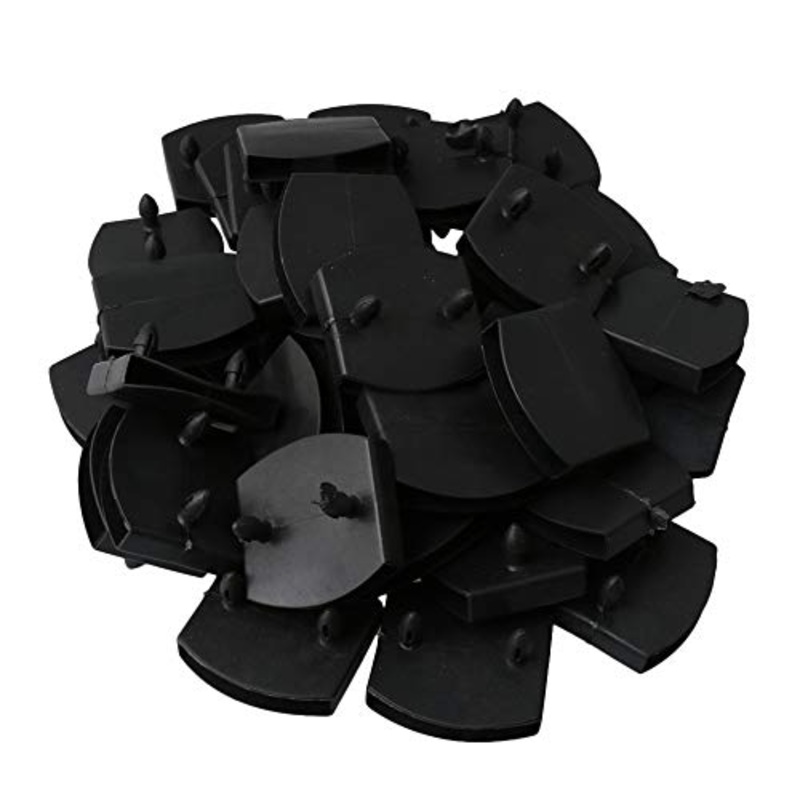 Rdexp Supporti centrali di ricambio, tappi in plastica per doghe del letto, per la tenuta e la protezione di doghe in legno, confezione da 50 pezzi, nero