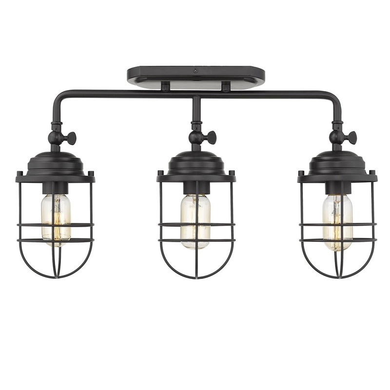 Seaport 3-Light Semi-Flush – Track in Matte Black