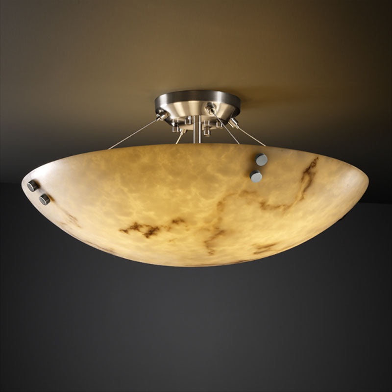 Semi-Flush Mount from the LumenAria Collection in Brushed Nickel Finish by Justice Designs