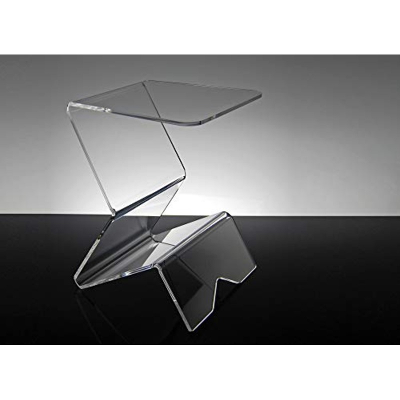 Slato tavolino portariviste. Comodino da Notte dal Design Moderno in plexiglass Trasparente Dagmar (30  30  h42 cm)