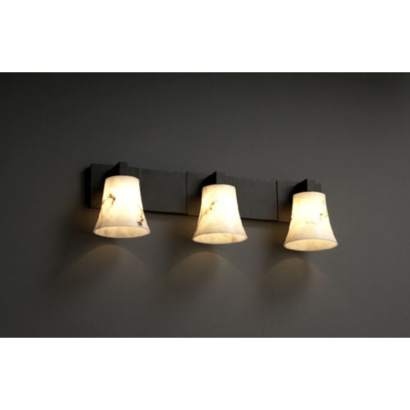 Three Light Bath Bar from the LumenAria Collection in Matte Black Finish by Justice Designs