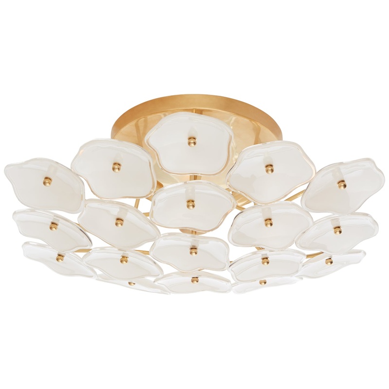 Three Light Flush Mount from the Leighton Collection in Soft Brass Finish by Visual Comfort Signature