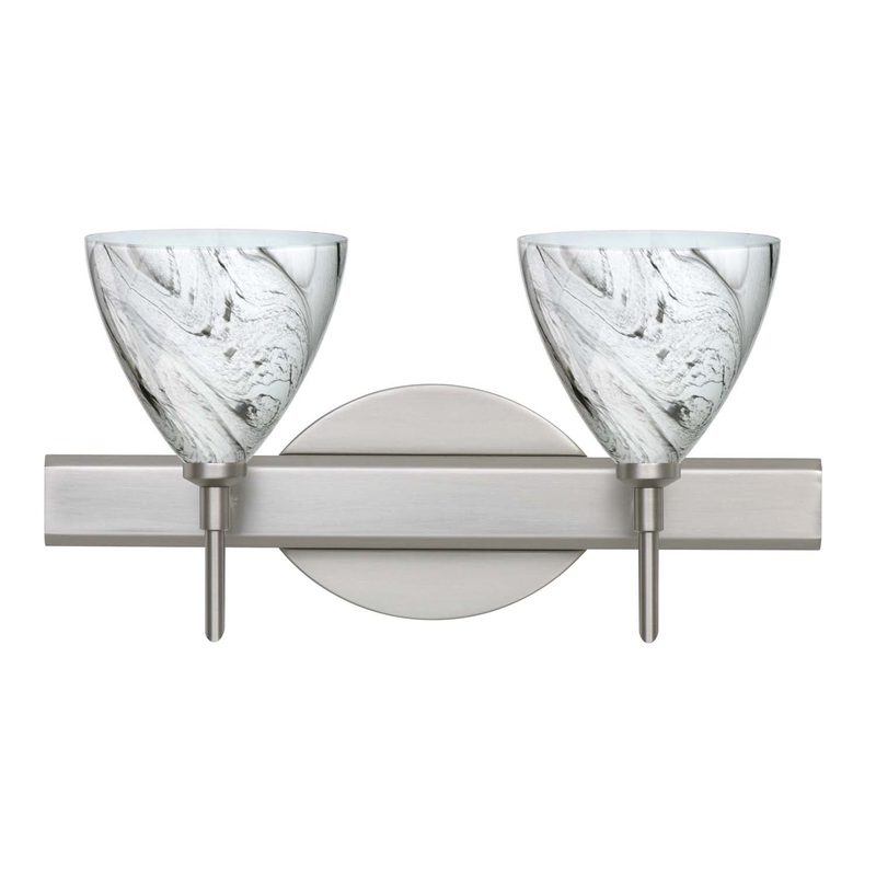 Two Light Wall Sconce from the Mia Collection in Satin Nickel Finish by Besa