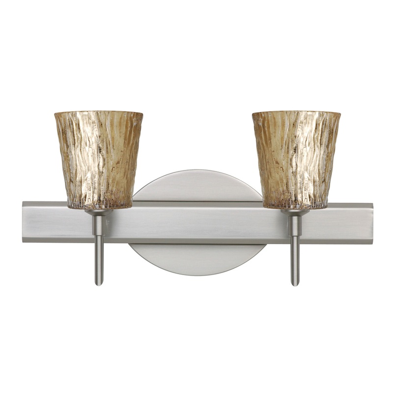 Two Light Wall Sconce from the Nico Collection in Satin Nickel Finish by Besa