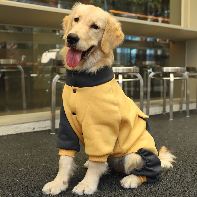 5XL Recommended 40-50 Pounds Yellow Autumn-Winter Dog Hoodie for Medium to Large Breeds – Golden Retriever & Labrador