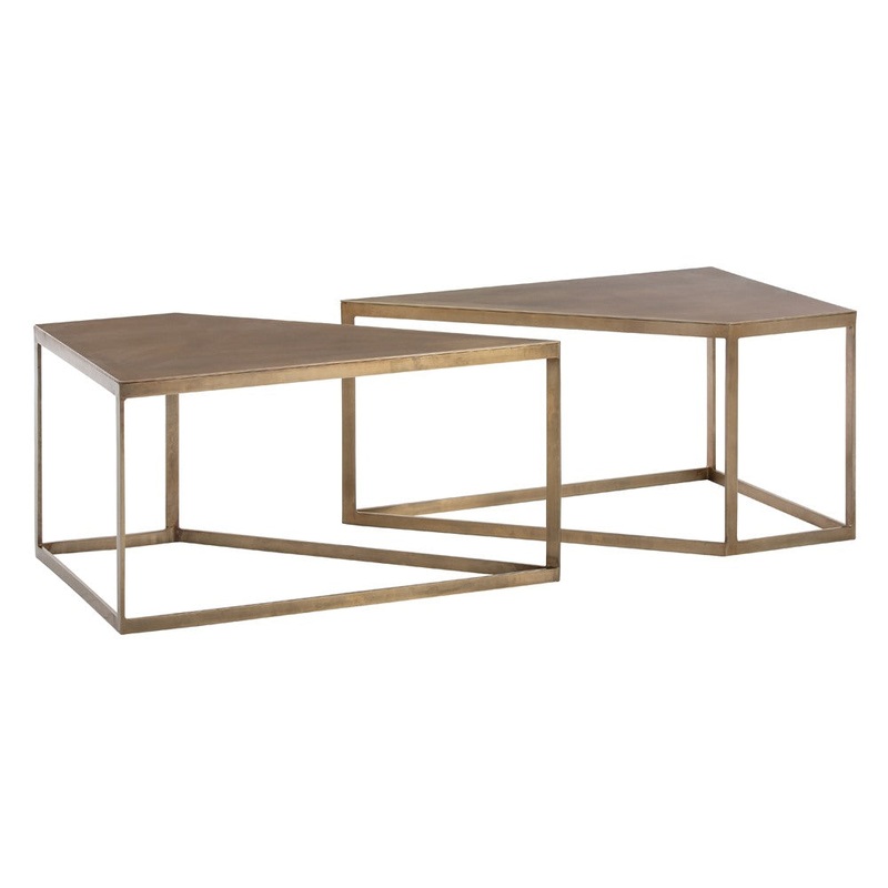 Arteriors 4520 Austins Cocktail Table, Set of 2 Antique Brass