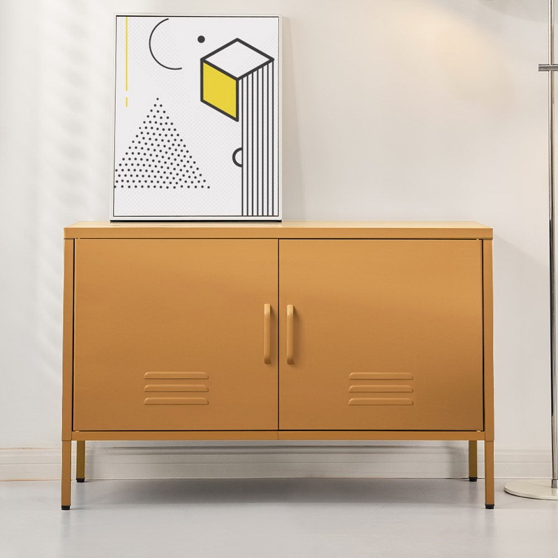 Artiss Buffet Sideboard Metal Cabinet – BASE Yellow