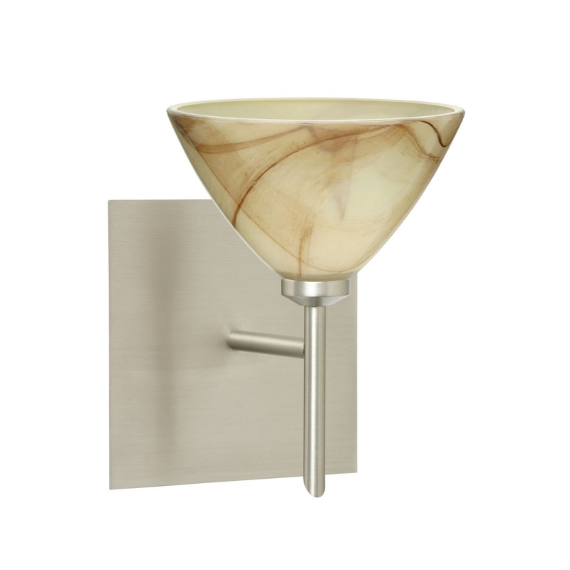 Besa 1SW-174383-SN-SQ Domi One Light Wall Sconce Satin Nickel